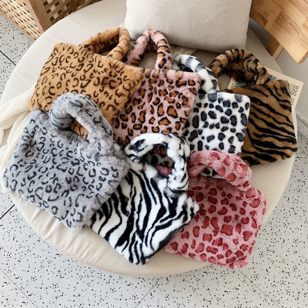 Mini Faux Fur Animal Pattern Purse